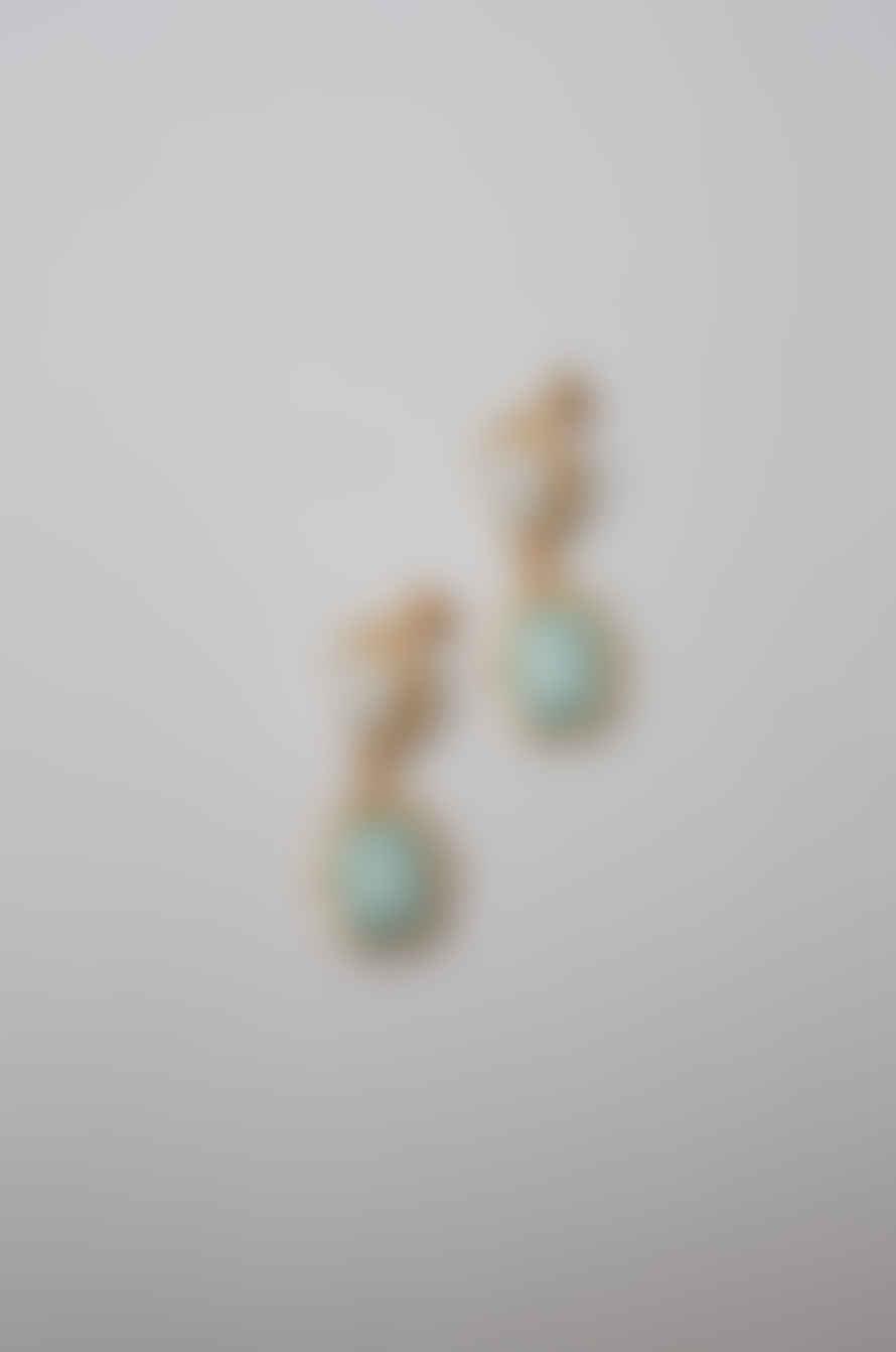 bon bon fistral Heritage White Jade And Amazonite Drop Earrings