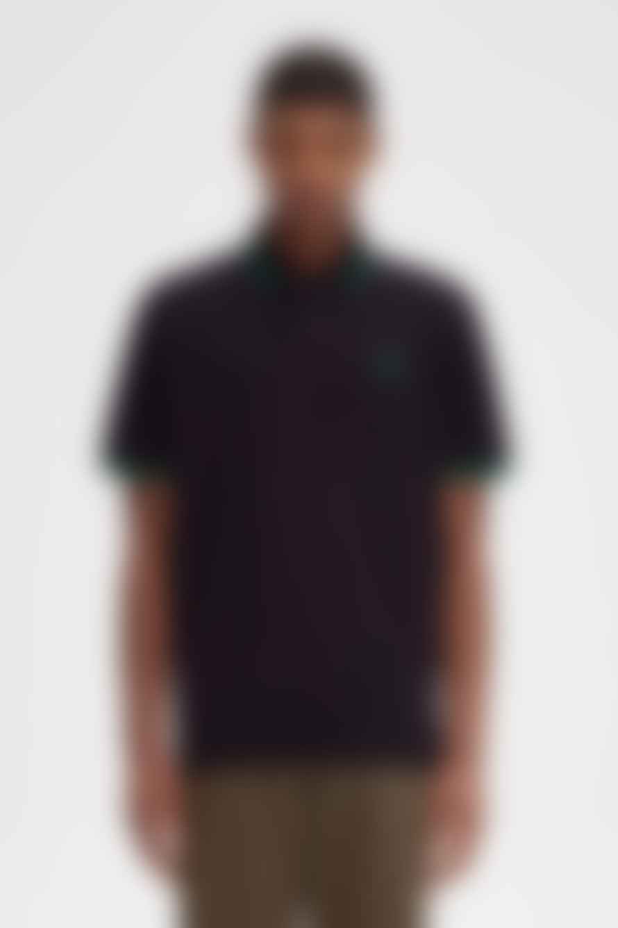Fred Perry Fred Perry M12 Made In Britain Polo Shirt Black/fred Perry Green