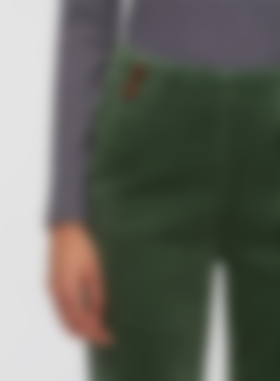 Nice Things Corduroy Pants With Side Buttons In Green From