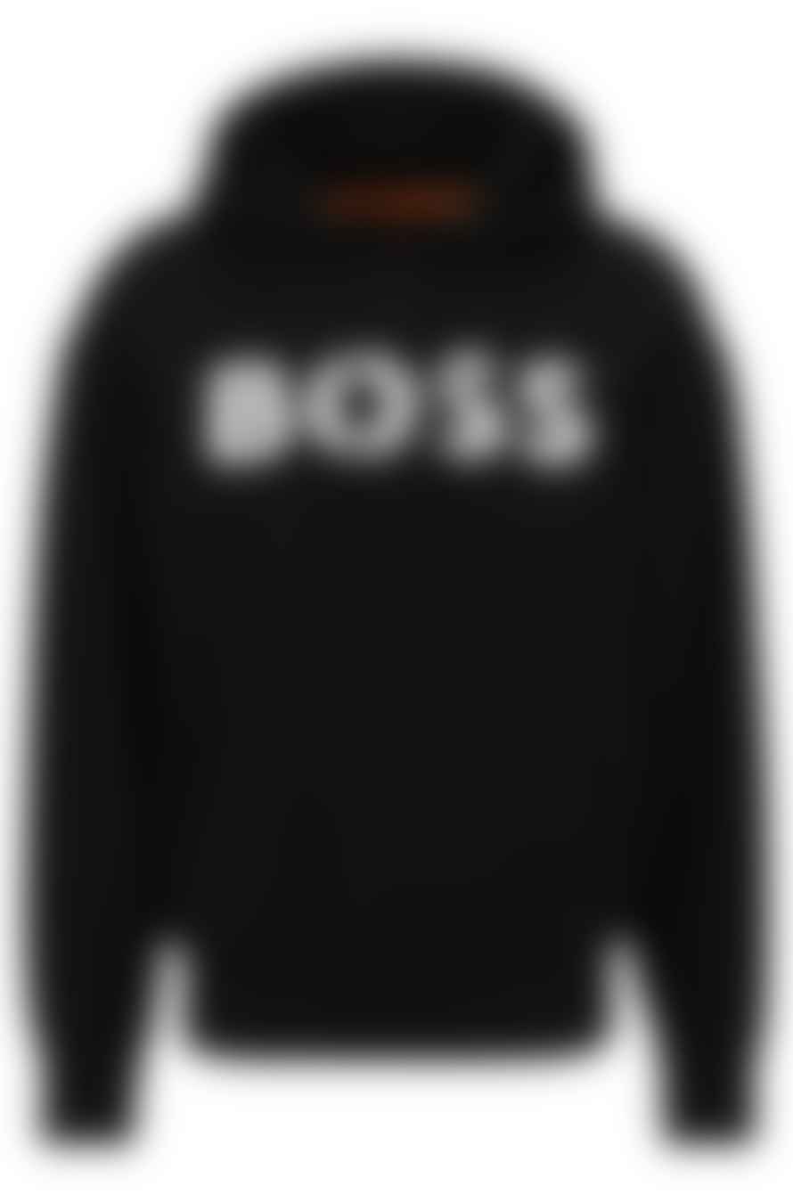 Hugo Boss Black and White Logo Printed Hooded Sweatshirt 
