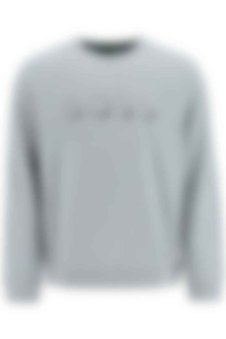Hugo Boss Grey  Embroidered Logo Salbo Outline Sweatshirt 