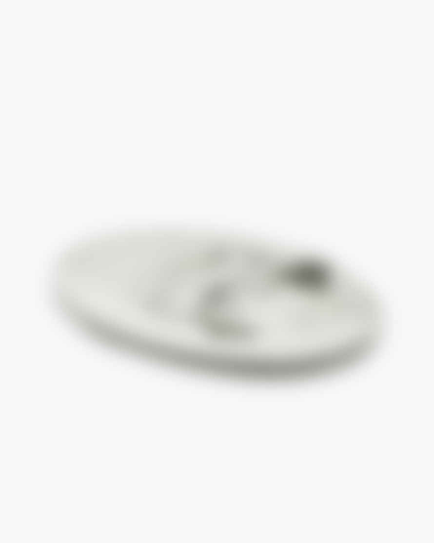 Serax Oval Plate Off White - Black La Mère, L 37.5 W 27.5 H 2 CM