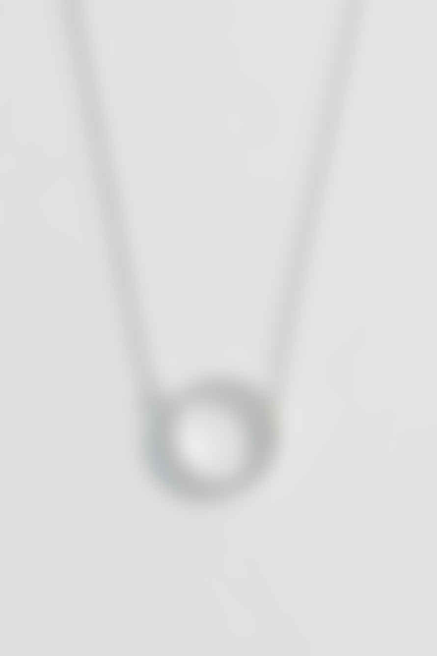 Estella Bartlett  Large Pave Set Circle Cz Necklace - Silver