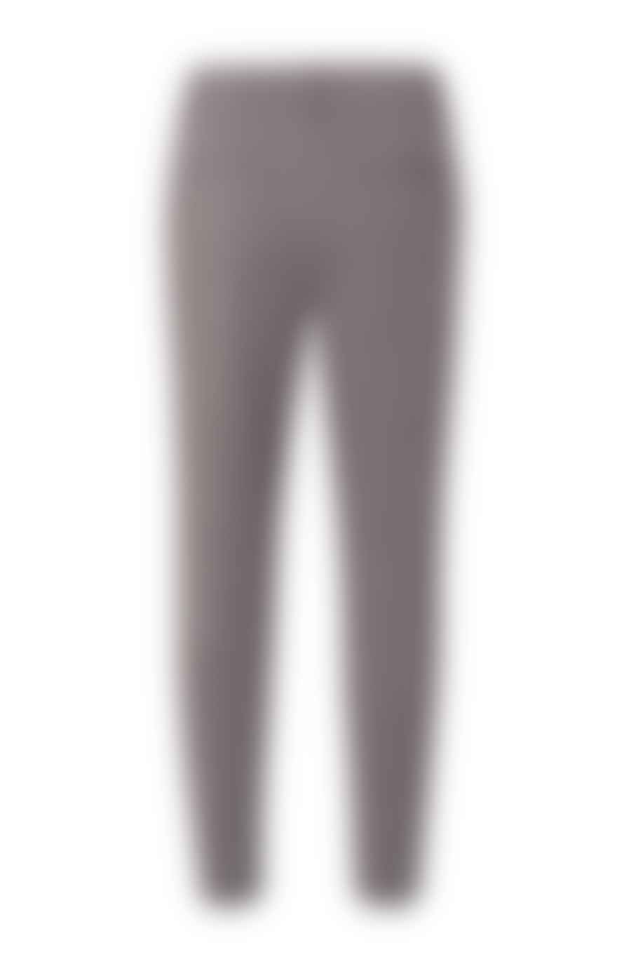 Yaya Slim Leg Trouser With Rib Insert - Mulch Brown Melange