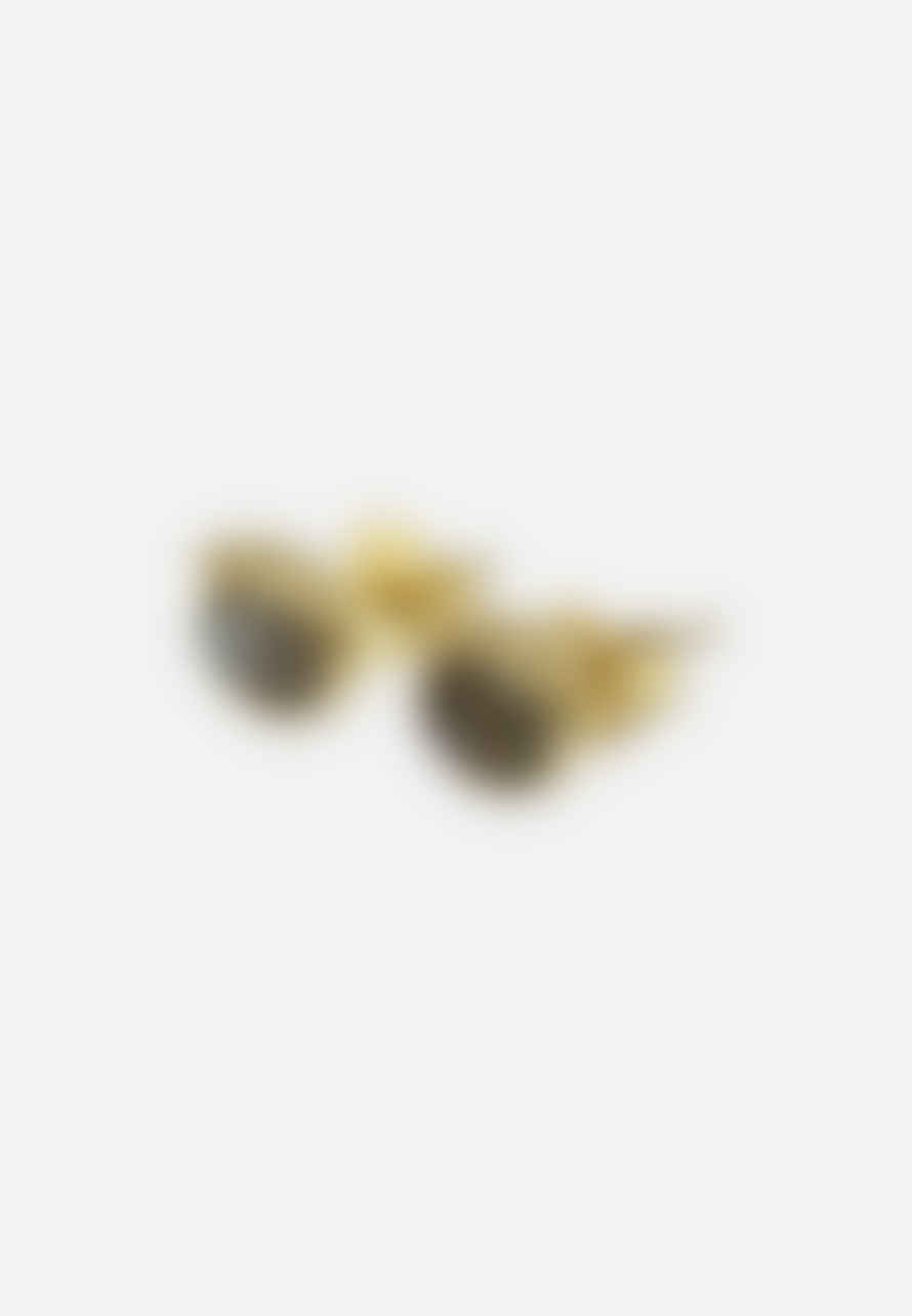 EL PUENTE Stud Earrings Oval With Little Spheres // Gold-labradorite