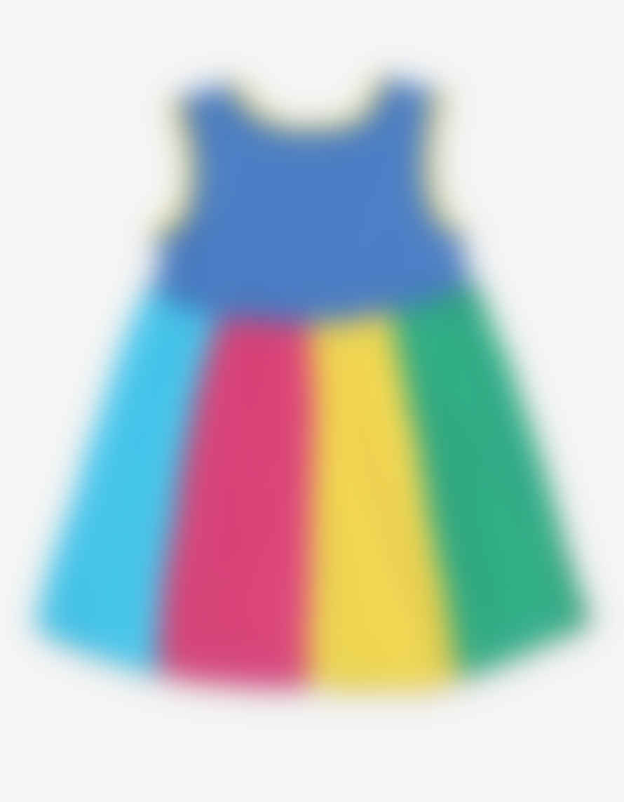 Toby Tiger Organic Multi Stripe Pinafore Dress