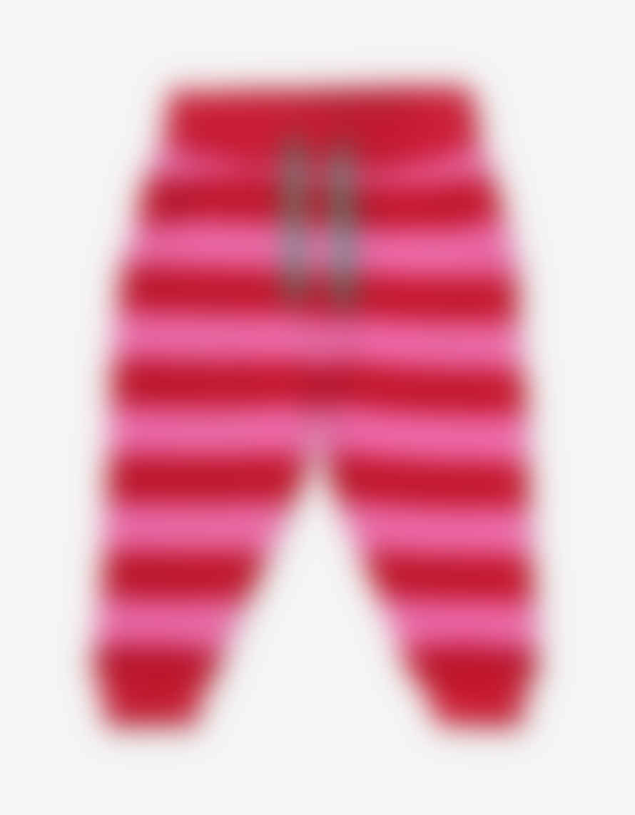 Toby Tiger Organic Red and Pink Striped Joggers