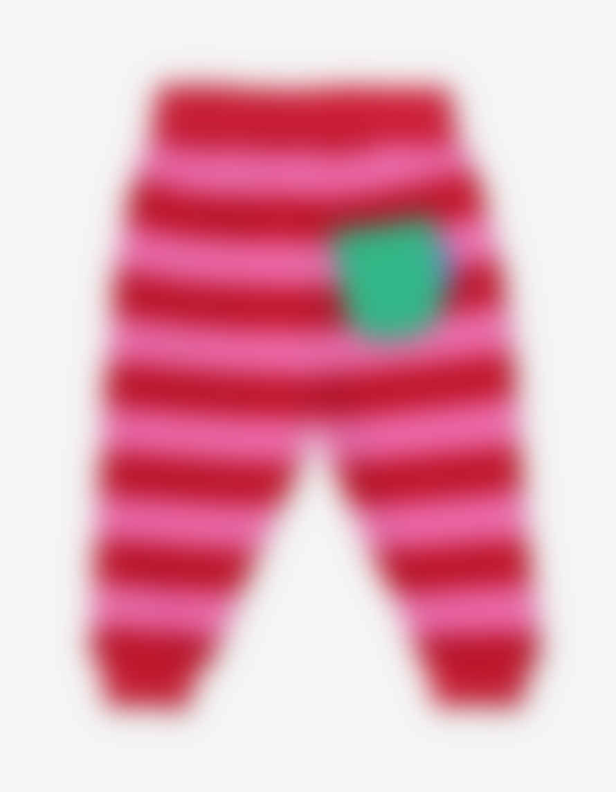 Toby Tiger Organic Red and Pink Striped Joggers