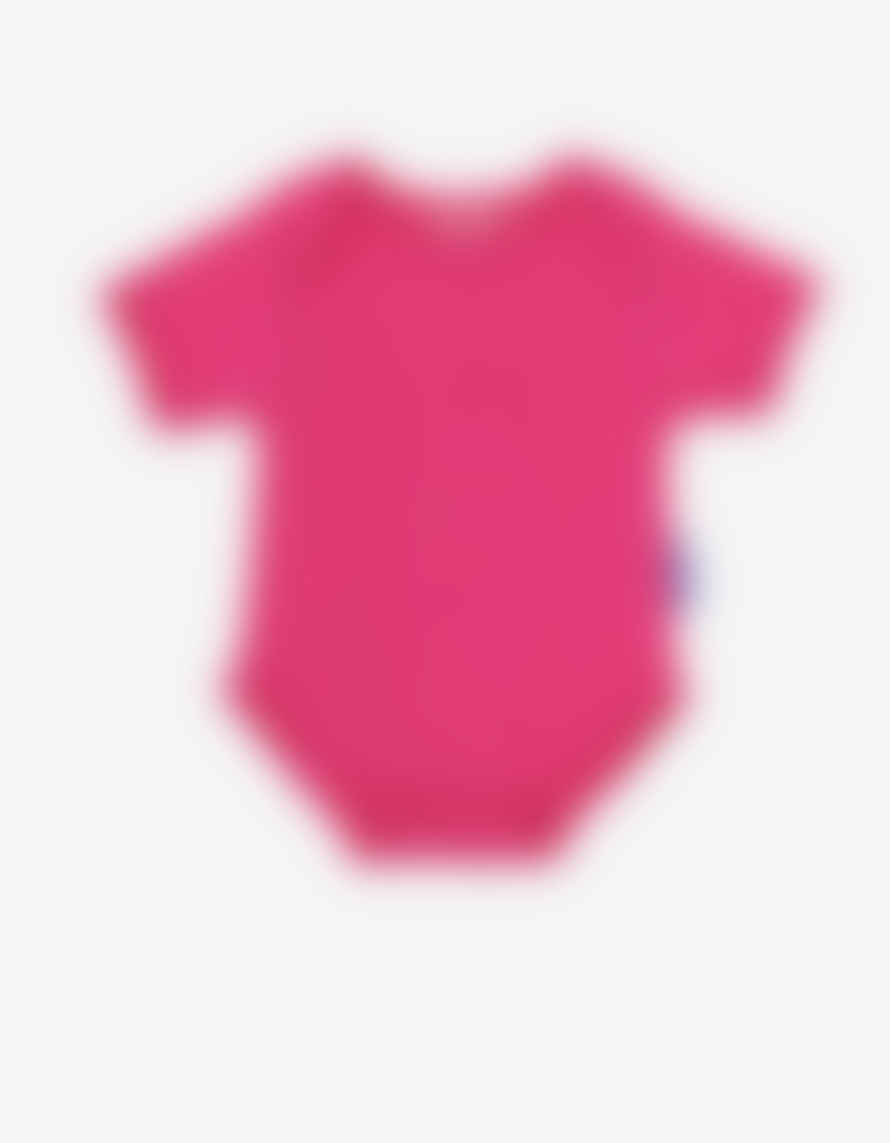 Toby Tiger Organic Pink Basic Short Sleeved Baby Bodysuit