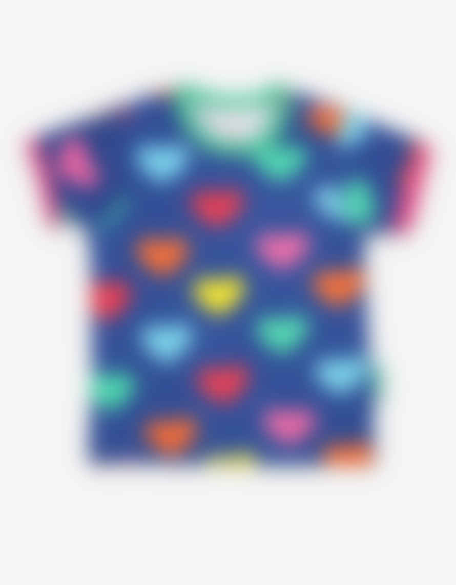 Toby Tiger Organic Multi Heart Printed T Shirt