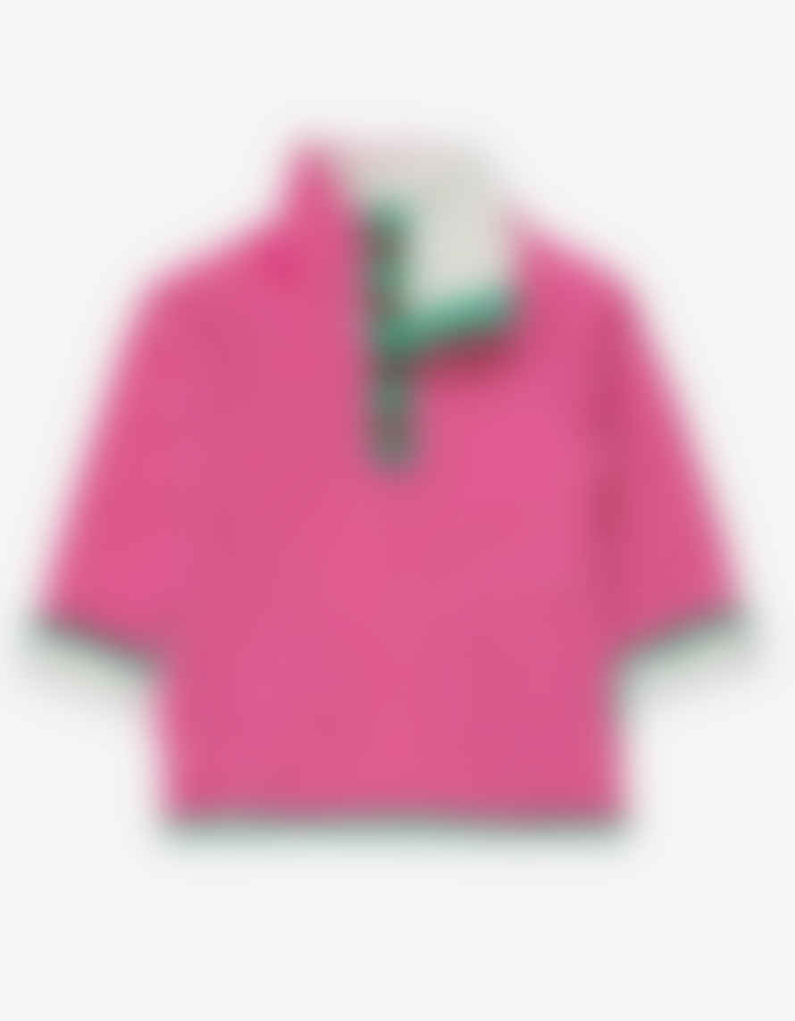 Toby Tiger Organic Pink Breton Cosy Fleece Sweatshirt
