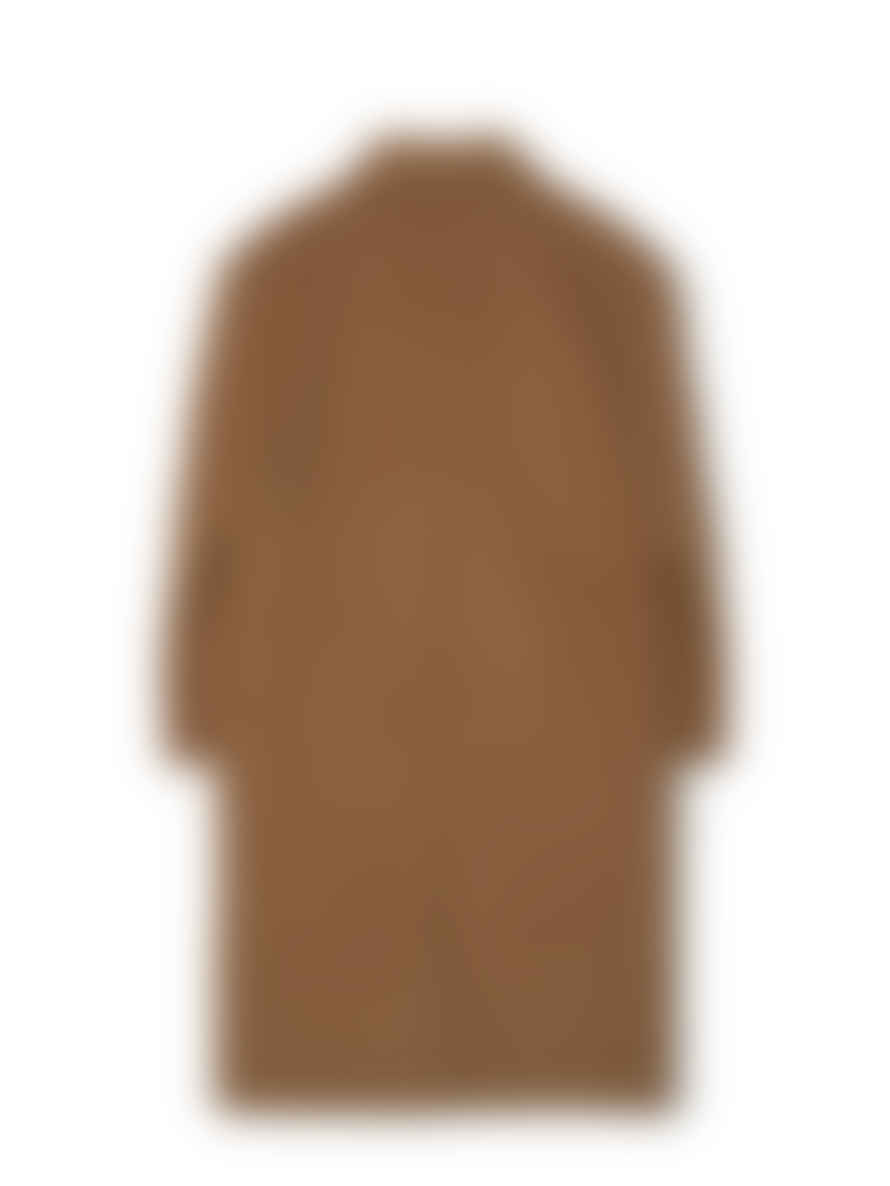 Partimento Wool Oversized Single Button Coat in Camel