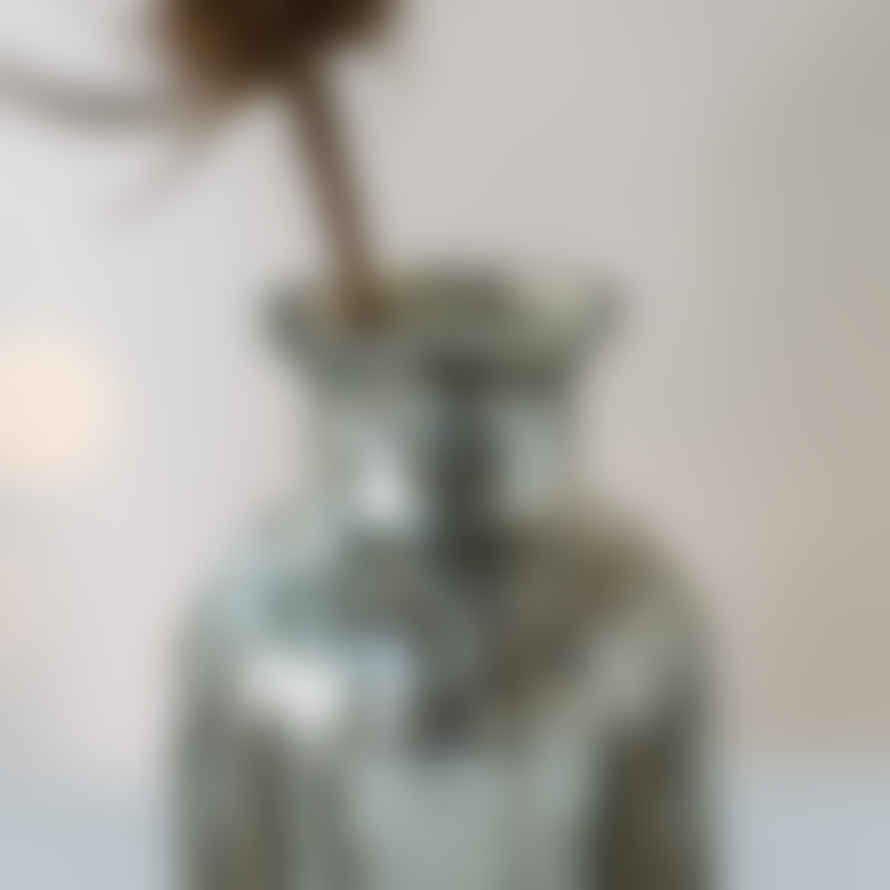 Grand Illusions Ribbed Silver Vase - Small