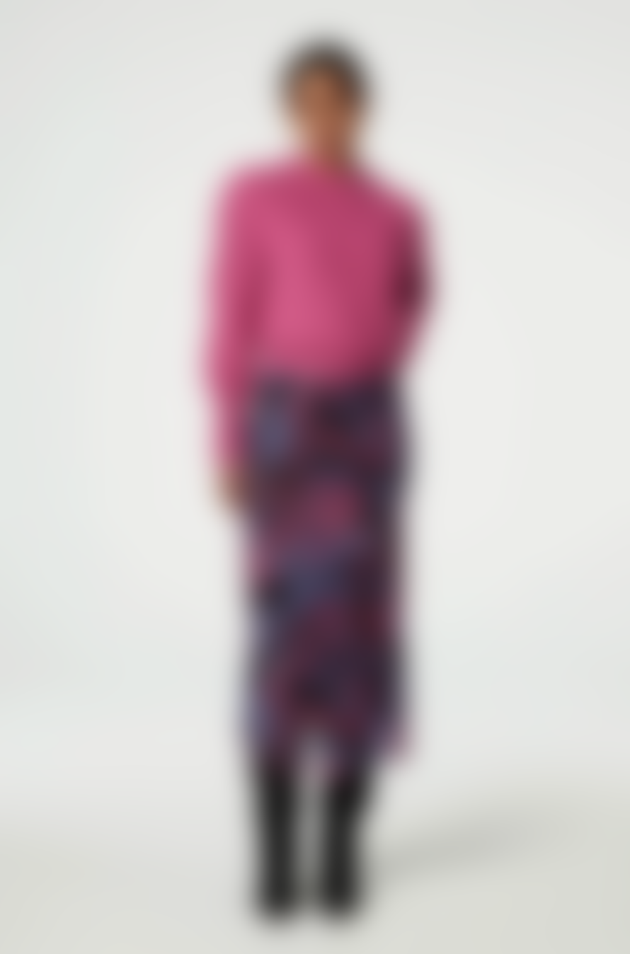 Fabienne Chapot Black and  Bubble Gum Pink Jessy Midi Skirt 