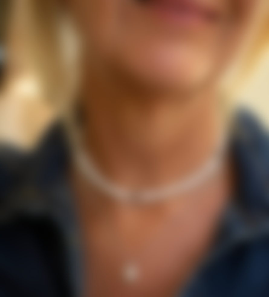 Claudia Bradby Pearl Choker With 3 Labradorite Beads Necklace