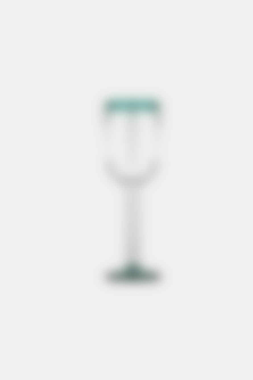 Nkuku Clear & Teal Thimma Wine Glass