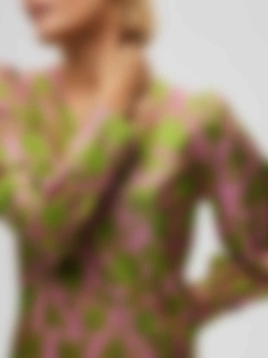 Selected Femme Selected/femme Jacquard Short Dress - Pink/green