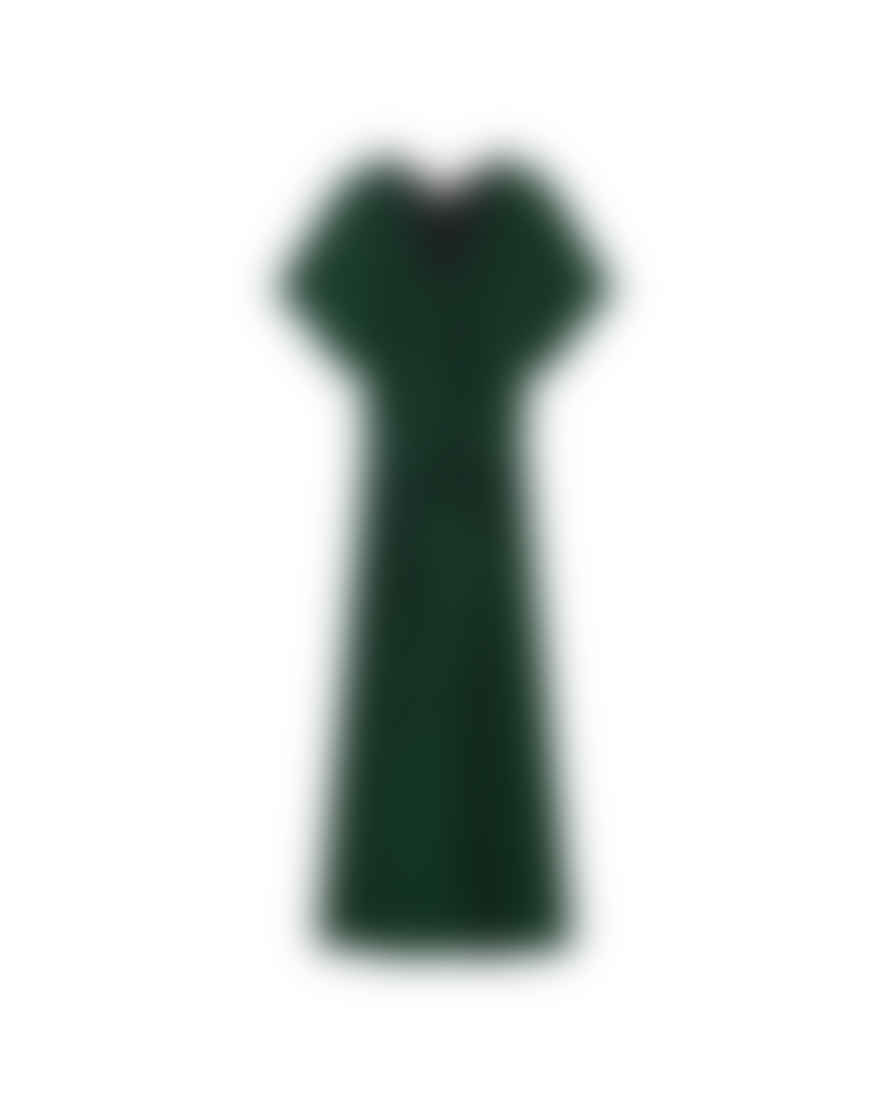Grace & Mila V Neck Shimmer Maxi Dress - Emerald