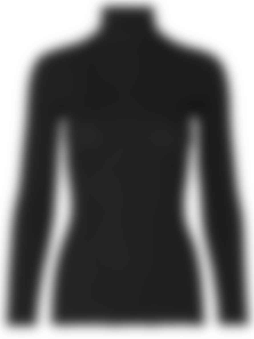 BOHO BEACH FEST Rosemunde Turtleneck Silk Blouse In Black (style 4514)