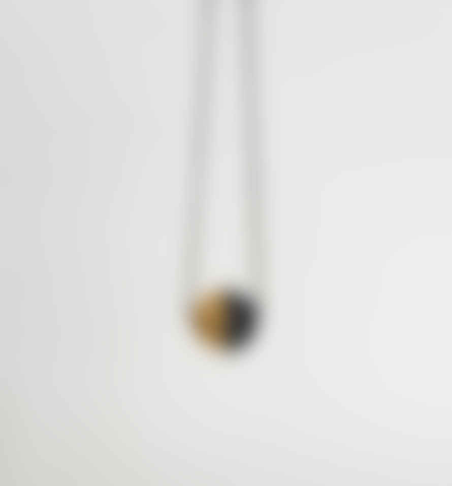 BRASS + BOLD Brass & Black Ball Necklace