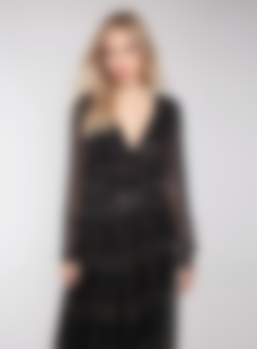 Nooki Design Mariah Metallic Jacquard Dress In Black