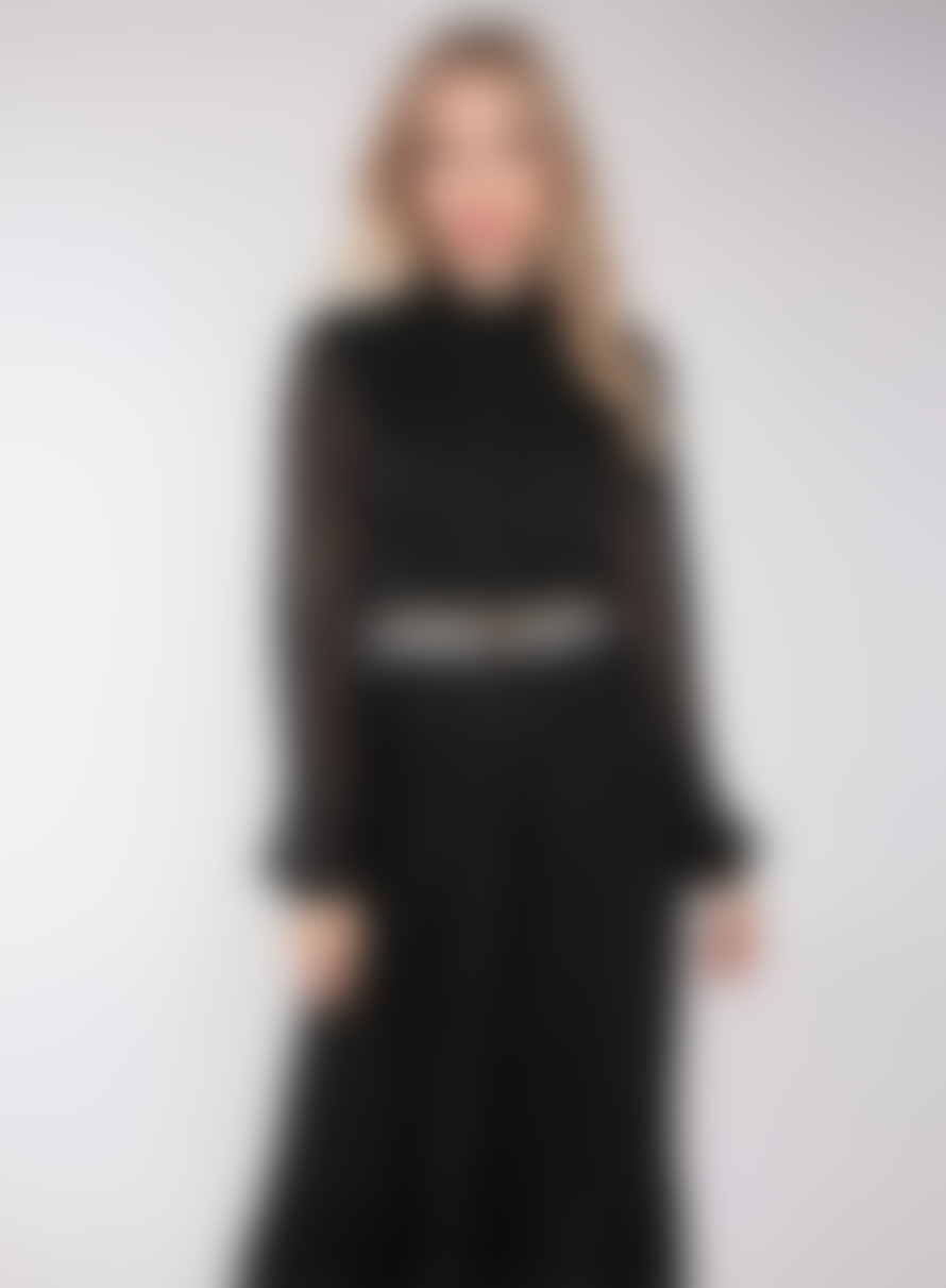 Nooki Design Naomi Metallic Jacquard Dress In Black