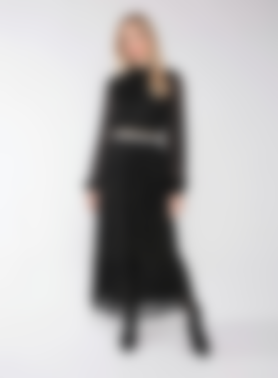 Nooki Design Naomi Metallic Jacquard Dress In Black