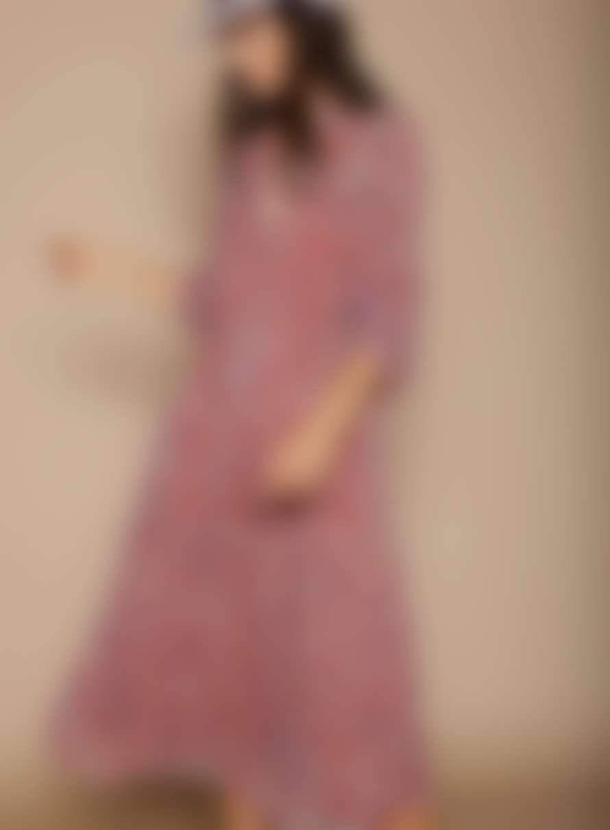 MEISIE Canesu Detail Chiffon Dress In Pink