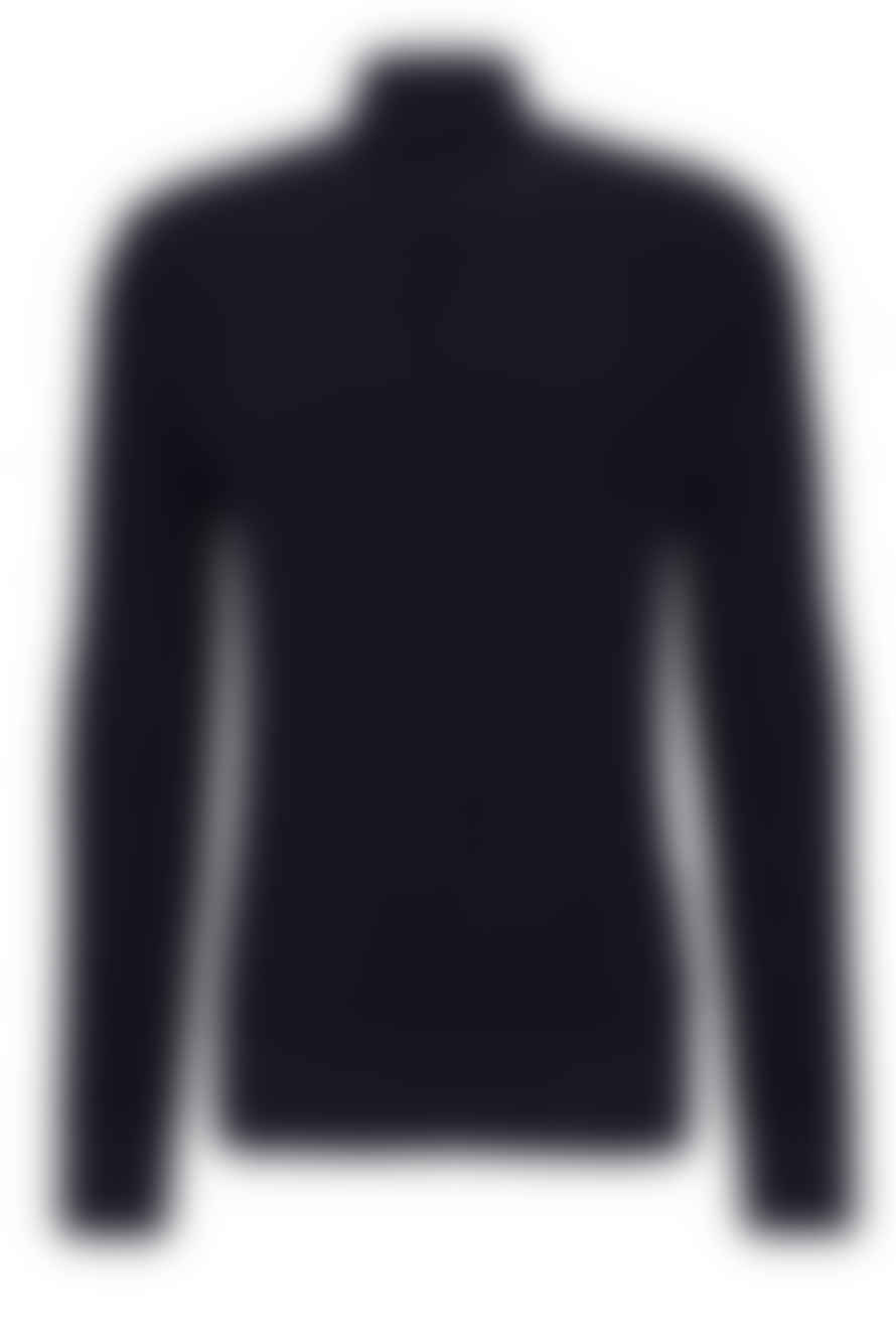 Hugo Boss Boss - Maurelio Dark Blue Mock Neck Sweater In Structured Wool Blend 50500656 404