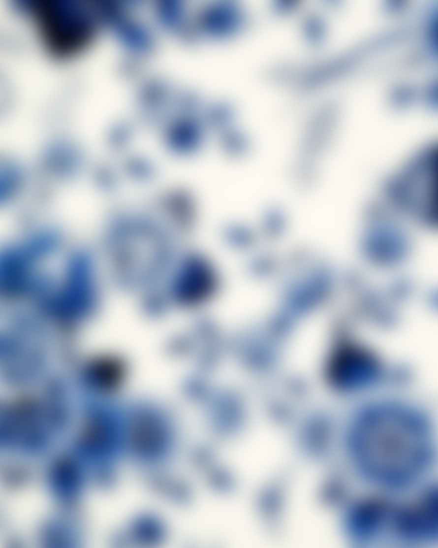 Heinen Delfts Blauw Flower Garden Wall Plate