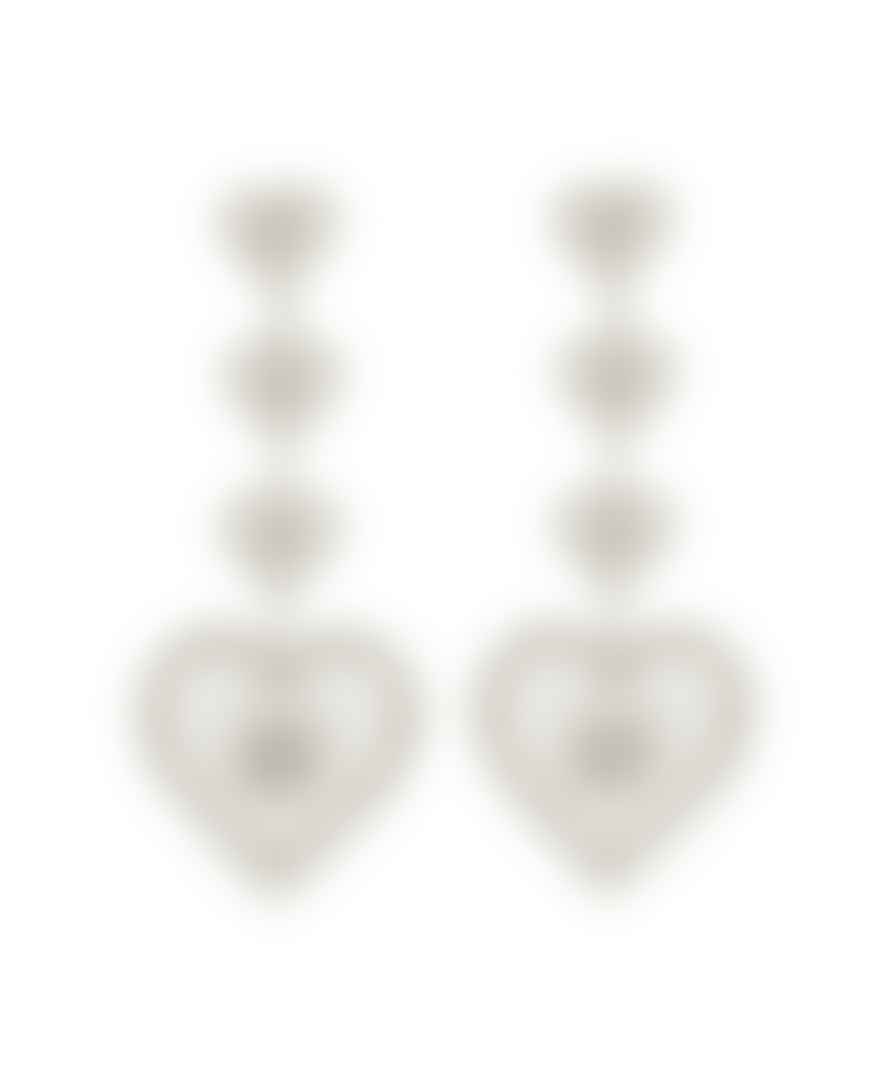 Zoe and Morgan  Mi Amor Silver White Zircon Earrings 