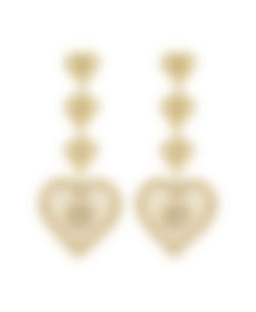 Zoe and Morgan  Mi Amor Gold White Zircon Earrings 