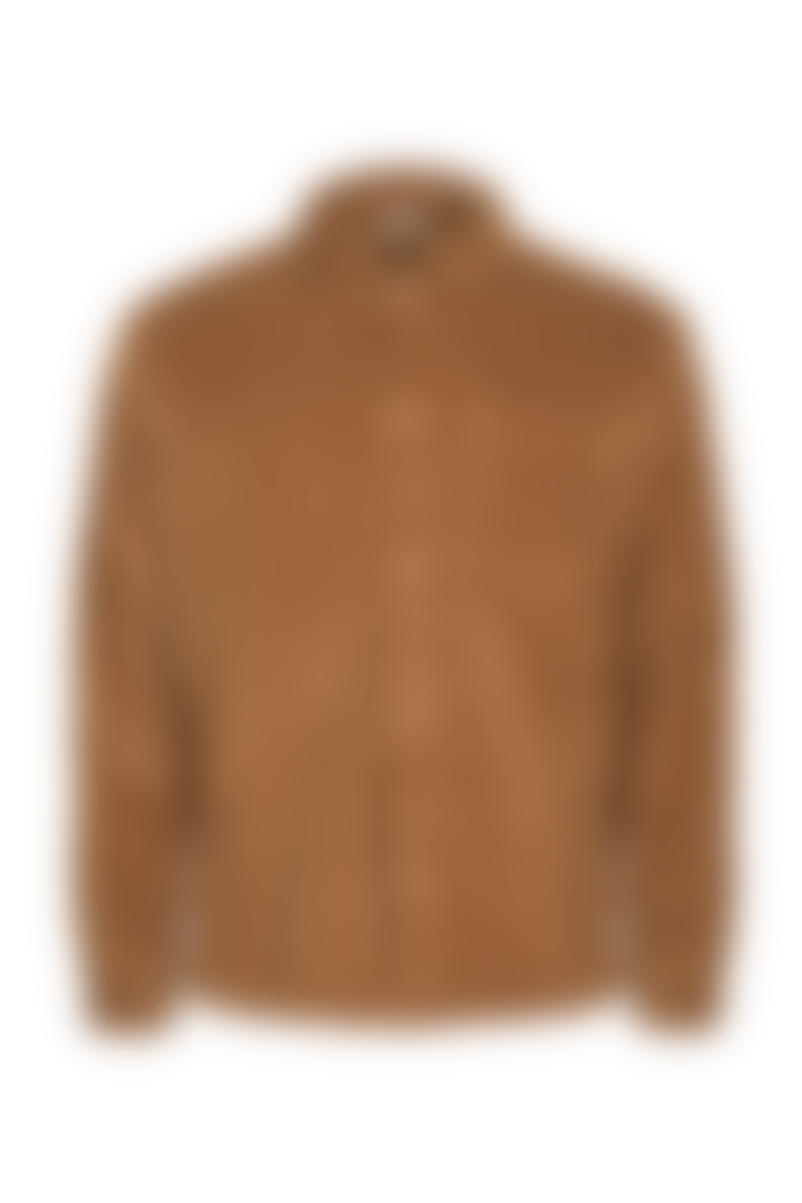 Knowledge Cotton Apparel  Streched 8-wales Corduroy Overshirt Brown Sugar
