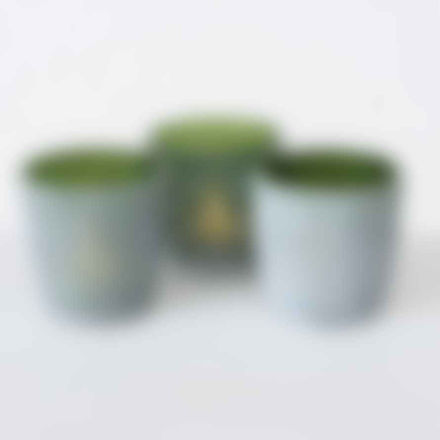 &Quirky Patty Green Candle Holders Set of 2 : Flowers, Dots or Lined