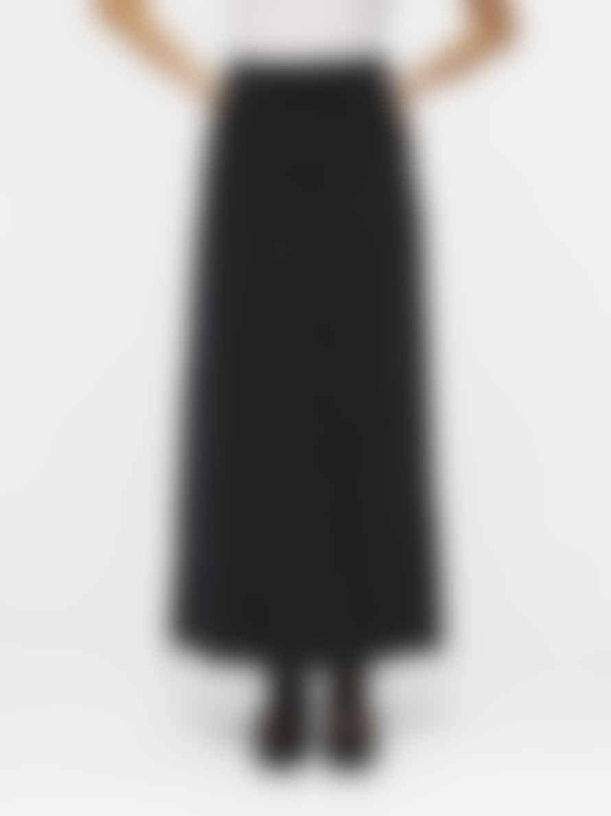 Object Harlow Long Denim Skirt - Black