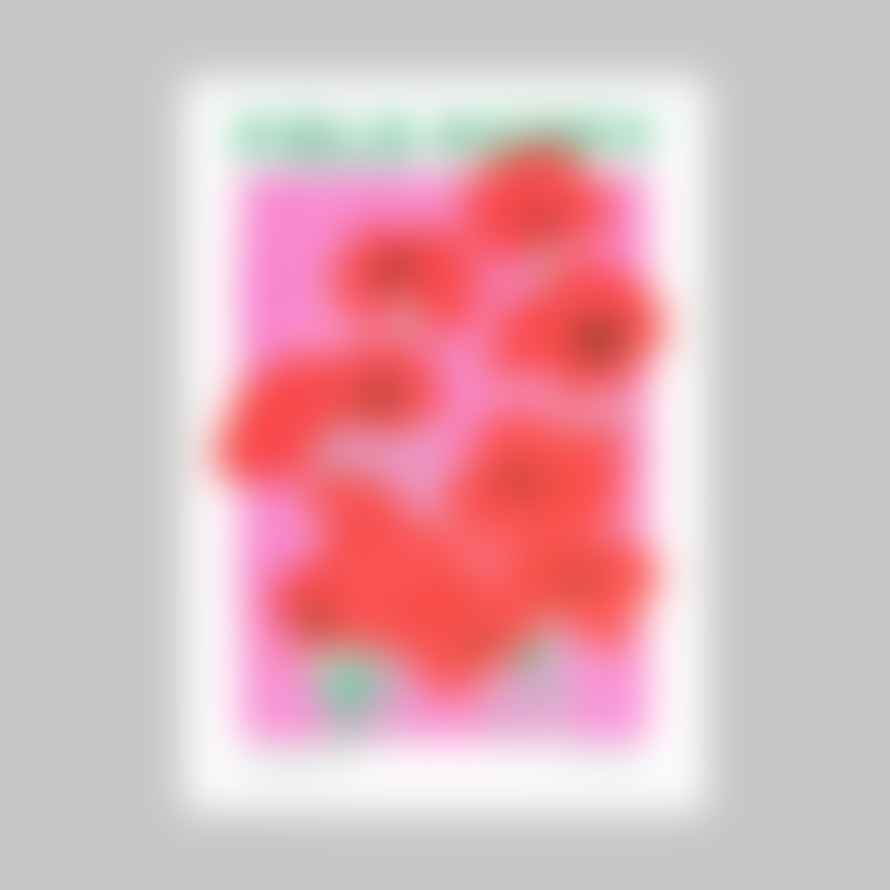 Yve Print Field Poppy Â· A3 Framed Riso Print