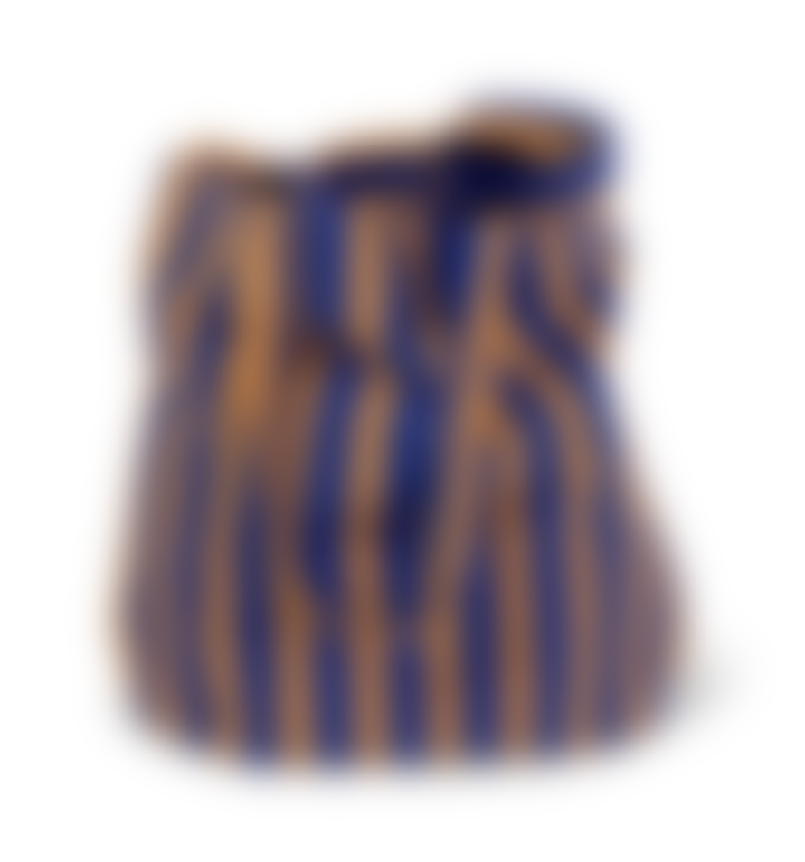 Afroart Randa Striped Cotton Tote Bag, Blue & Tan