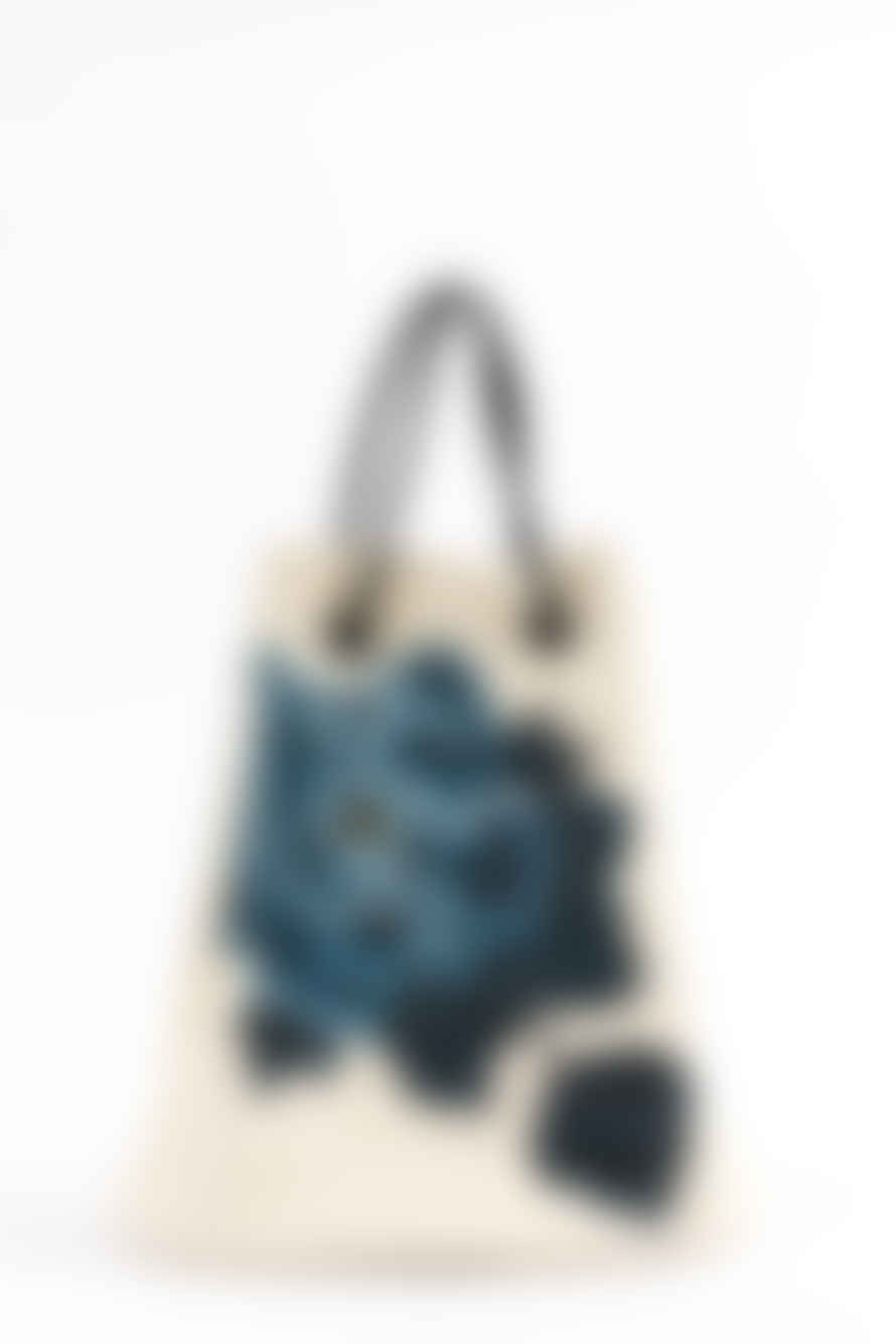 GINA McQUEN Hand-Painted Leather Bag | Blue Peony