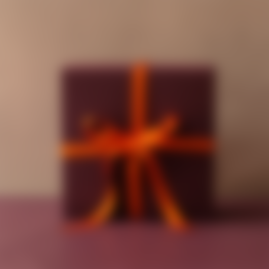 Papersmiths Large Gift Box - Burgundy With Orange Ribbon