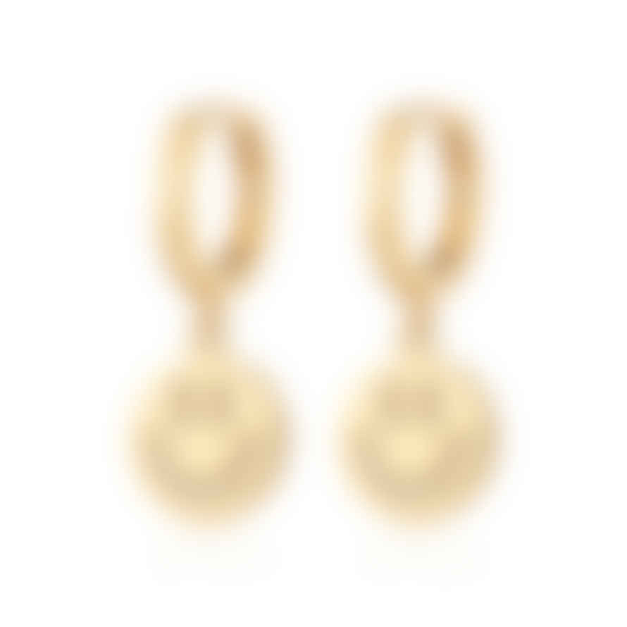 Scream Pretty  Gold Smiley Face Charm Hoop Earrings