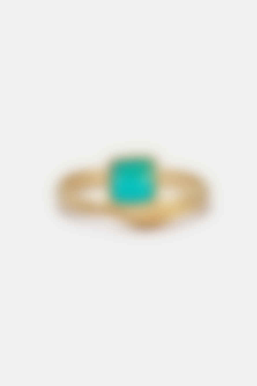 Daisy London Gold Turquoise Wave Ring
