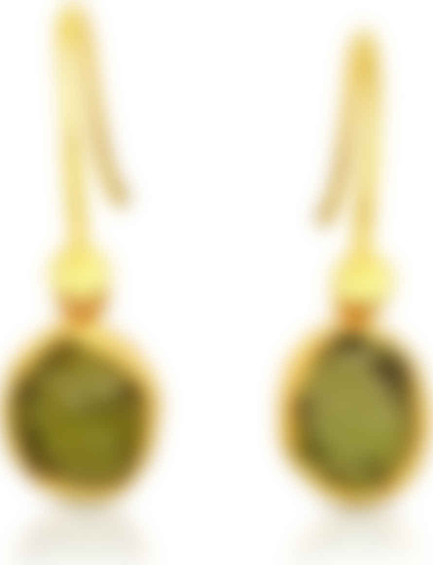 Spoiled Life Gem Bazaar Sweet Ruffs Earrings In Peridot