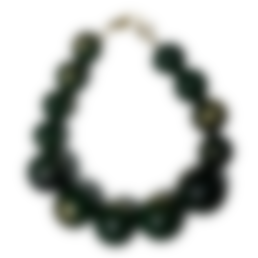 Katerina Vassou Brass Large Bead Short Necklace Green