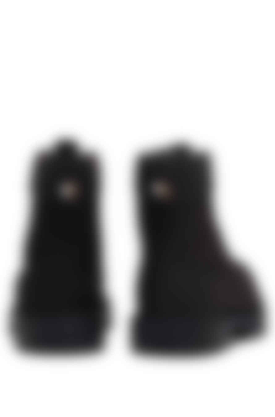 Hugo Boss Boss - Adley Black Nubuck Half Boots With Tonal-monogram Collar 50498357 001