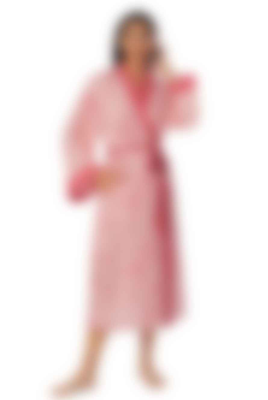 DKNY Satin Maxi Blush Kimono Robe