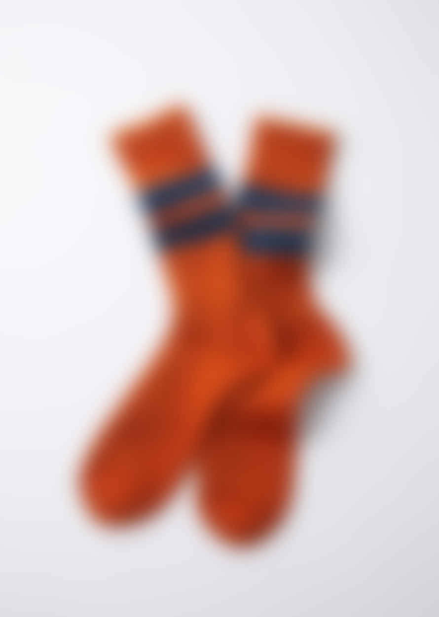 RoToTo Orange Brushed Mohair Crew Socks