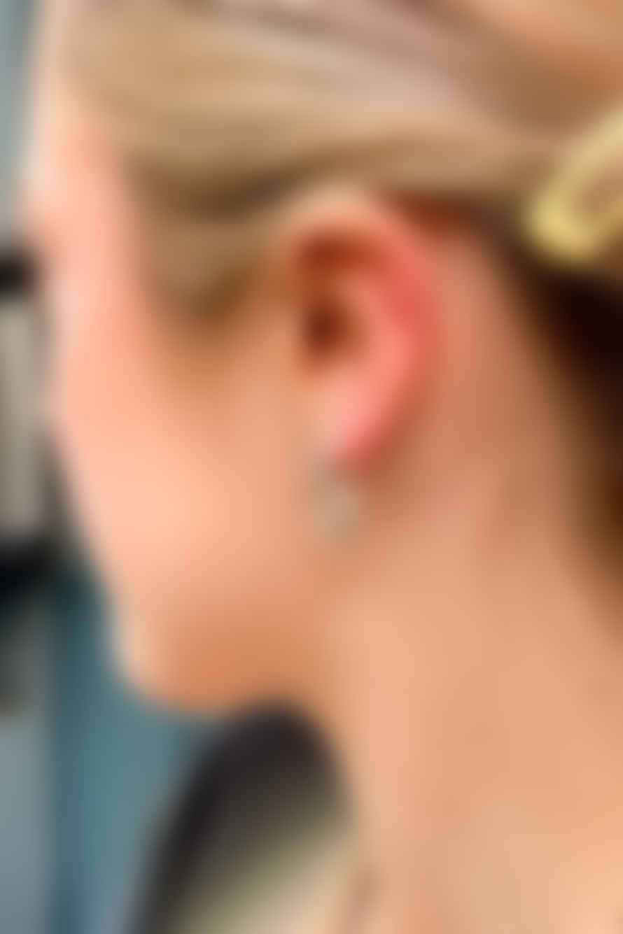 White Leaf White Spiral Knocker Earrings In Silver