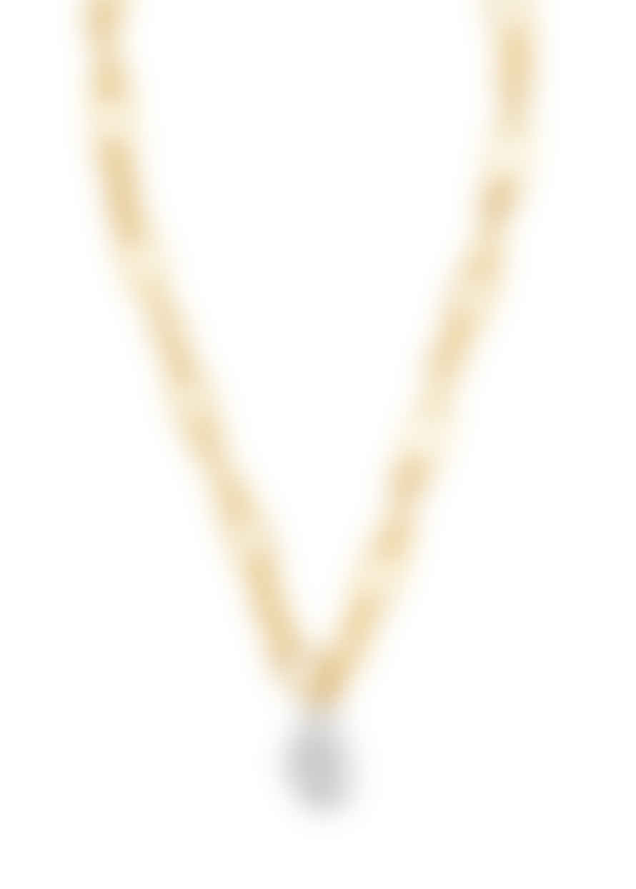 Orelia Statement Chunky Chain Pearl Necklace