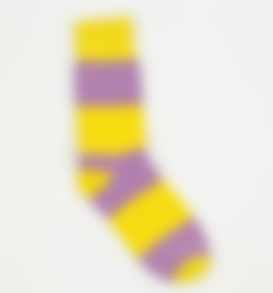 Afroart Striped Cotton Socks, Yellow & Lilac