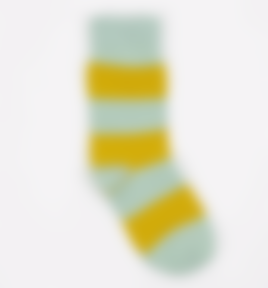 Afroart Striped Cotton Socks, Mustard & Turquoise